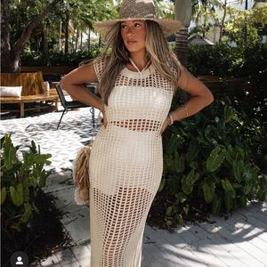 Aaron & Amber Maldives Open Crochet Dress